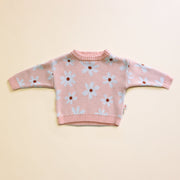 Knit Sweater - Organic Cotton - Daisy knit Halo & Horns Company 0-3 Months 