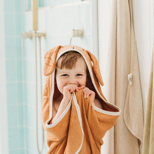 Bamboo Hooded Towel - Rabbit - Toffee Halo & Horns 