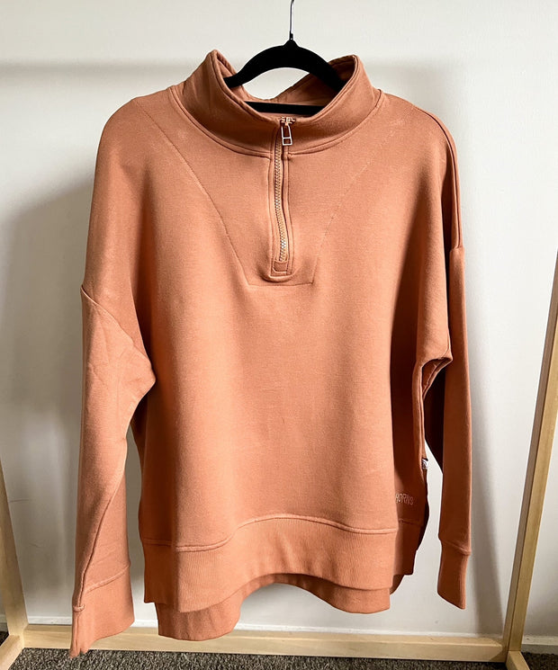 Track Pullover - Bamboo French Terry - Clay Tshirts Halo & Horns SML 