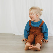 Organic Cotton Knit Overalls - Organic - Chocolate Overalls Halo & Horns Company 