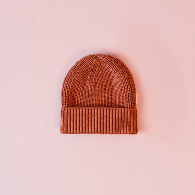 Organic Knit Beanie - Chocolate Pullover Halo & Horns Company Smal 