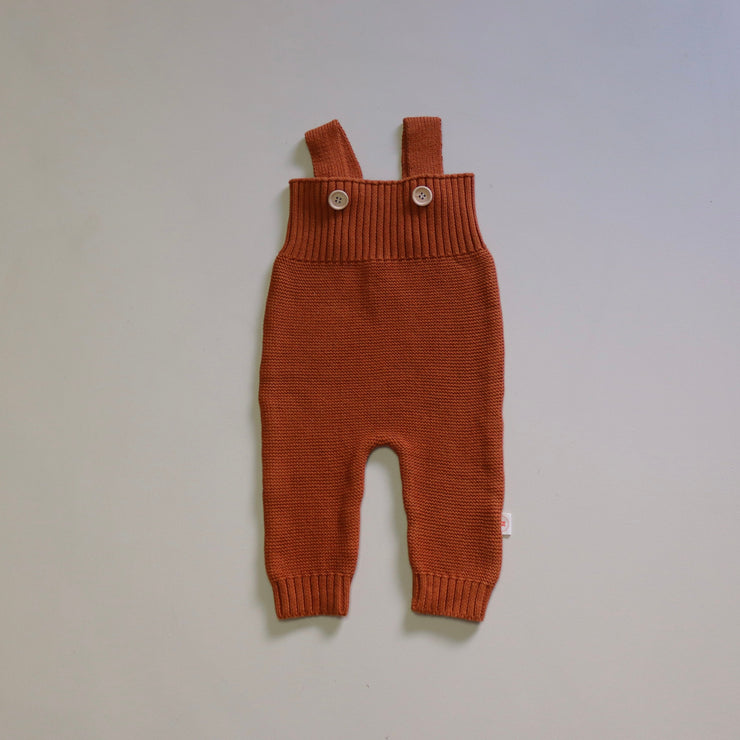 Organic Cotton Knit Overalls - Organic - Chocolate Overalls Halo & Horns Company 0-3 months 