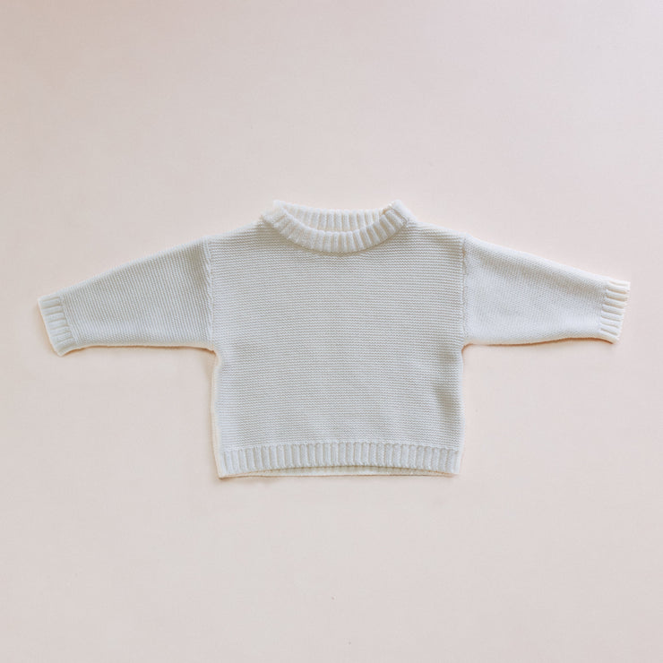 Knit Sweater - Organic Cotton - Snow knit Halo & Horns Company 0-3 Months 
