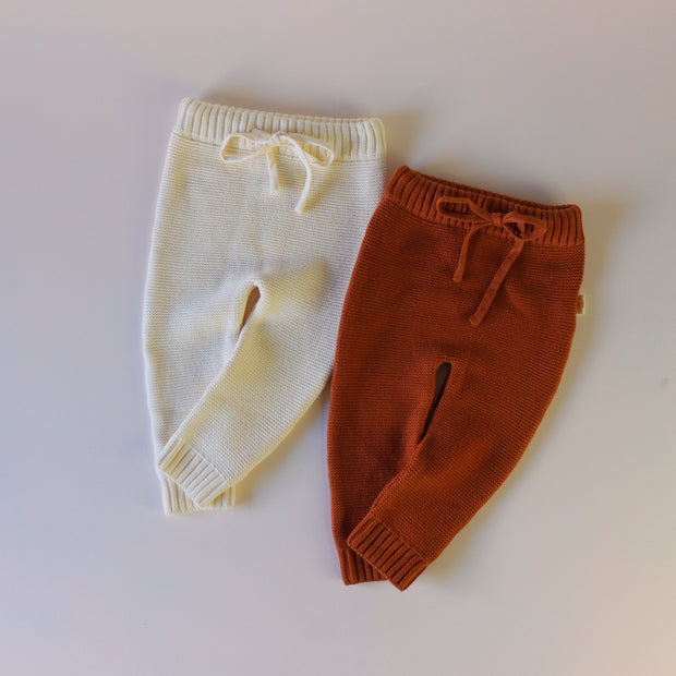 Organic Knit Pants - Snow Onesie Halo & Horns 