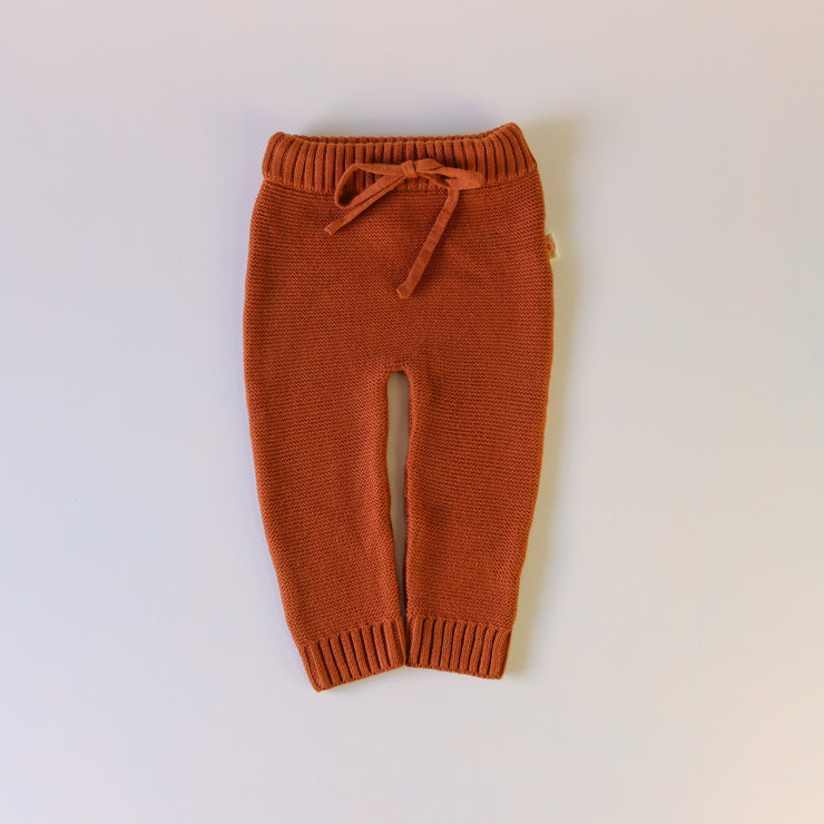 Organic Knit Pants - Chocolate Onesie Halo & Horns 9-12 months 