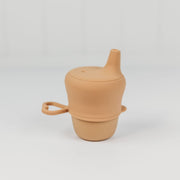 Silicone Sippy Cup with Lid - Caramel Baby Bib Halo & Horns Company 
