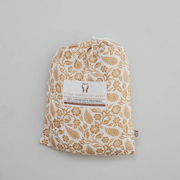 COT Sheet Fitted - Bamboo Fitted - GINGER BOHO Cot Sheets Halo & Horns 