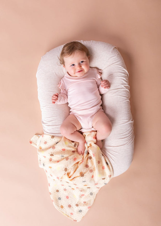 Baby Swaddle/Wrap - Organic Bamboo Muslin - Sunshine Baby Wrap Halo & Horns 