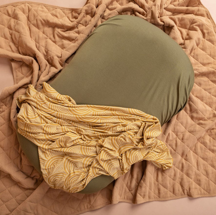 Baby Swaddle Wrap - Organic Bamboo jersey - Honey Rainbow Baby Wrap Halo & Horns 