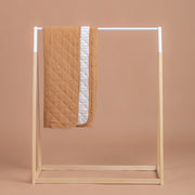 Cot Quilt - Linen - Bamboo - Toffee | Stripe under Baby Blanket Halo & Horns 
