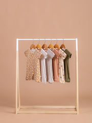Romper Pocket - Short Sleeve- Clay Romper Halo & Horns 