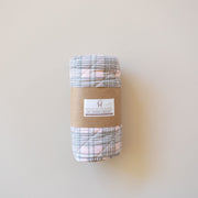 Cot Quilt - Brushed Organic Cotton - Bamboo - Peony Check Baby Blanket Halo & Horns 