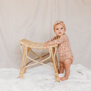 Onesie - Long Sleeve - Bamboo - Clay Leopard oneisie Halo & Horns Company 