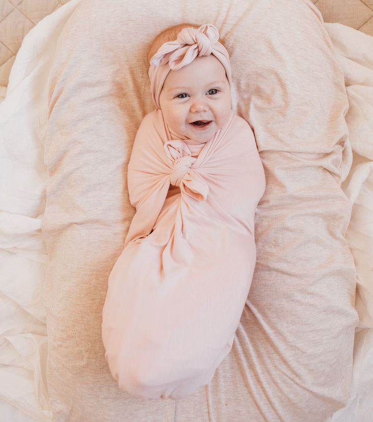 Baby Swaddle/Wrap - Organic Bamboo jersey - Peony Baby Wrap Halo & Horns 