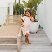 Frill Sleeve Shirt and Shorts Set - Bamboo - Pale Peony tshirt Halo & Horns 