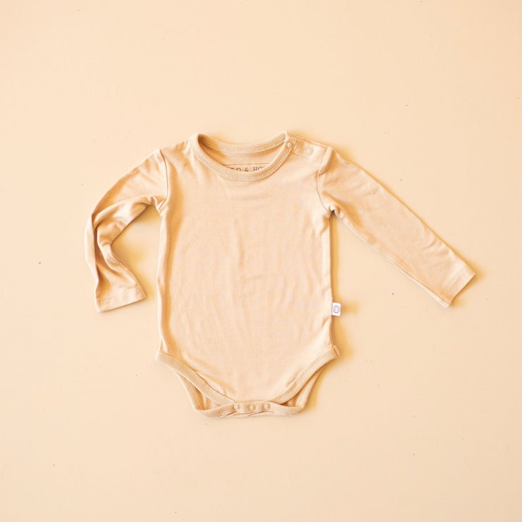 Onesie - Bamboo Long Sleeve - Vanilla oneisie Halo & Horns Company Newborn 