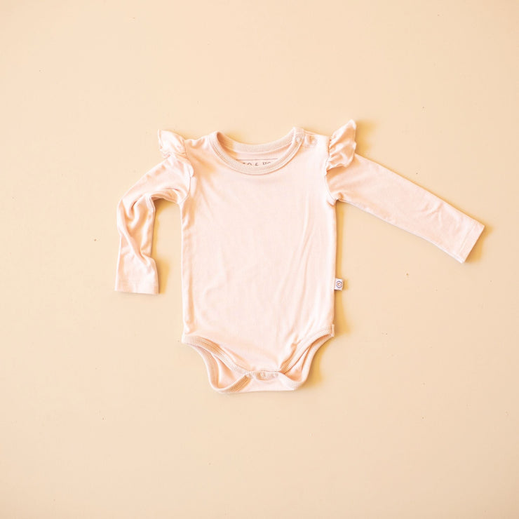 Buy Baby Onesie - Long Sleeve - Organic Bamboo - Peony Frill Sleeve oneisie Halo & Horns Company Newborn 