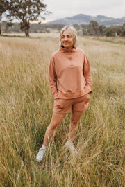 Weekender Sweat Shorts - Woman - Bamboo French Terry - Clay track pants Halo & Horns 