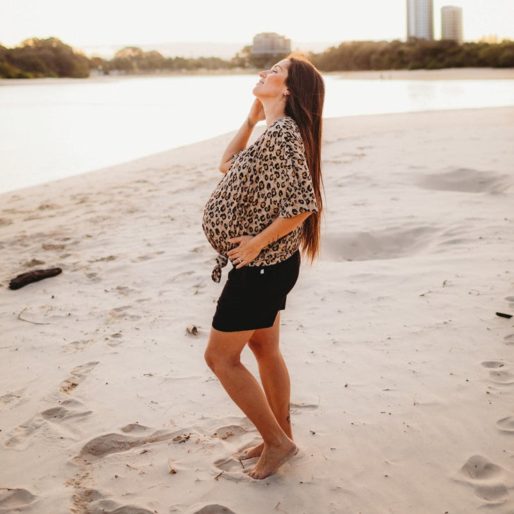 Woman - Bamboo Oversize Basic tshirt - Leopard Tshirts Halo & Horns 