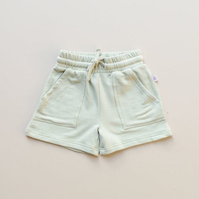 Weekender Sweat Shorts - Woman - Bamboo French Terry - Sage track pants Halo & Horns SML 