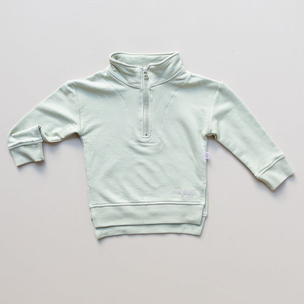 Track Pullover - Bamboo French Terry - Sage Jumper Halo & Horns Company 1-2 years 
