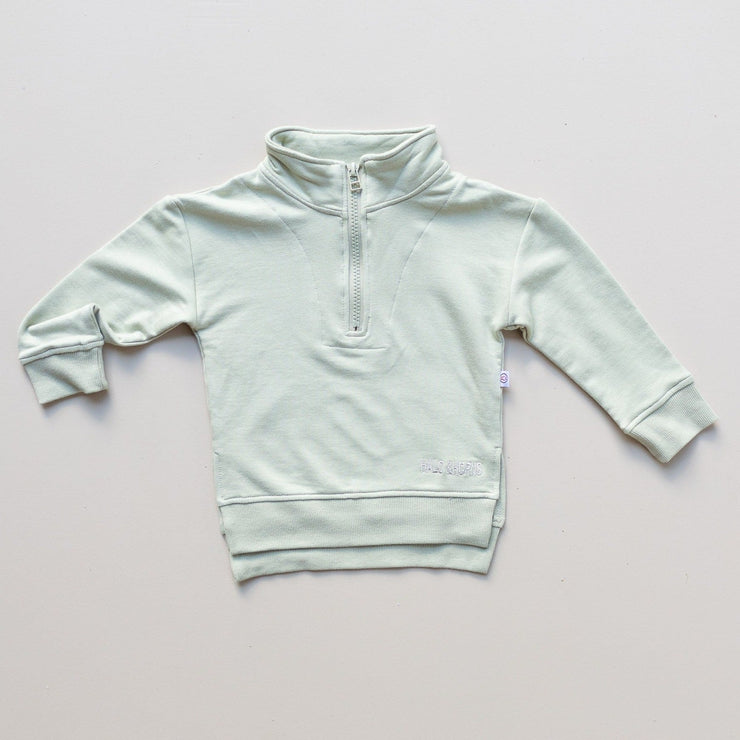 Track Pullover - Bamboo French Terry - Sage Jumper Halo & Horns Company 1-2 years 