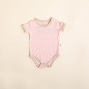 Onesie - Short Sleeve - Pale Peony Pink Oat Onesie Halo & Horns 0-3 months 