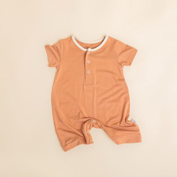 Romper Pocket - Short Sleeve- Clay Romper Halo & Horns 3-6 months 