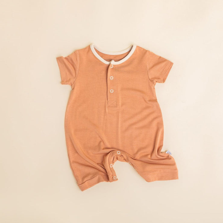 Romper Pocket - Short Sleeve- Clay Romper Halo & Horns 3-6 months 