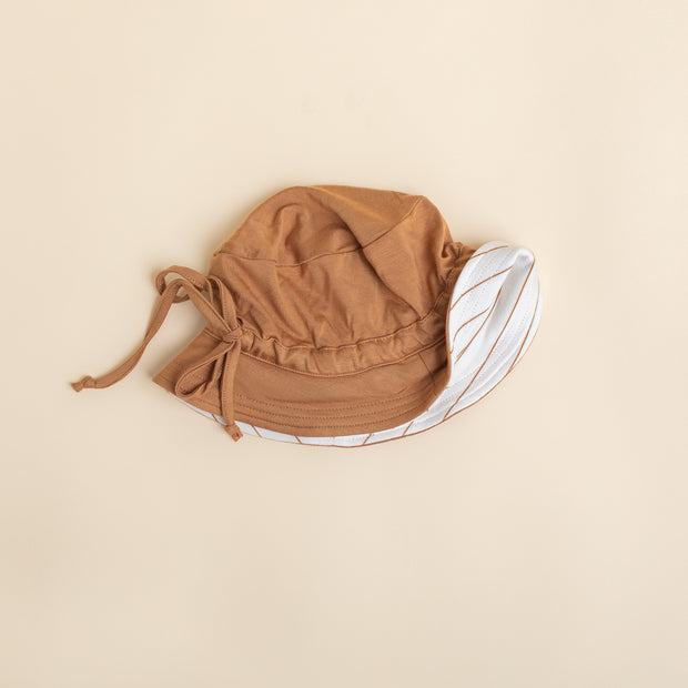 Hat - Baby - Toffee | Stripe Hat Halo & Horns Baby 