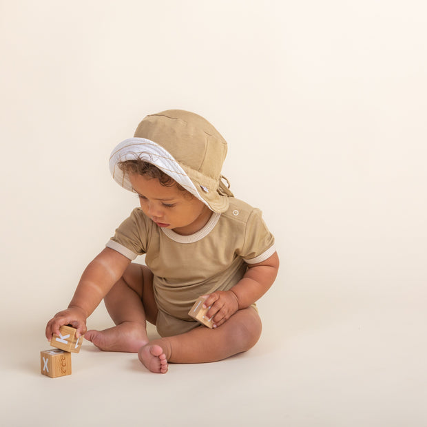 Hat - Baby - Moss | Olive Stripe Hat Halo & Horns 