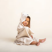 Bamboo Hooded Towel - Lion- Oat Halo & Horns 