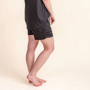 Woman - Bamboo Ruche Shorts- Black Tshirts Halo & Horns SML 