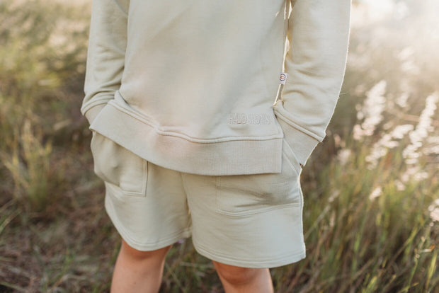 Track Pullover - Bamboo French Terry - Sage Jumper Halo & Horns Company 
