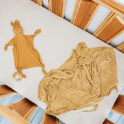 Baby Swaddle Wrap - Organic Bamboo jersey - Honey Rainbow Baby Wrap Halo & Horns 