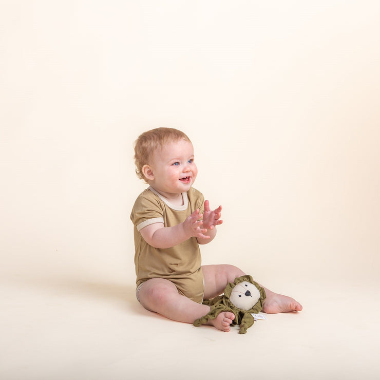 Onesie - Short Sleeve - Moss Oat Onesie Halo & Horns 