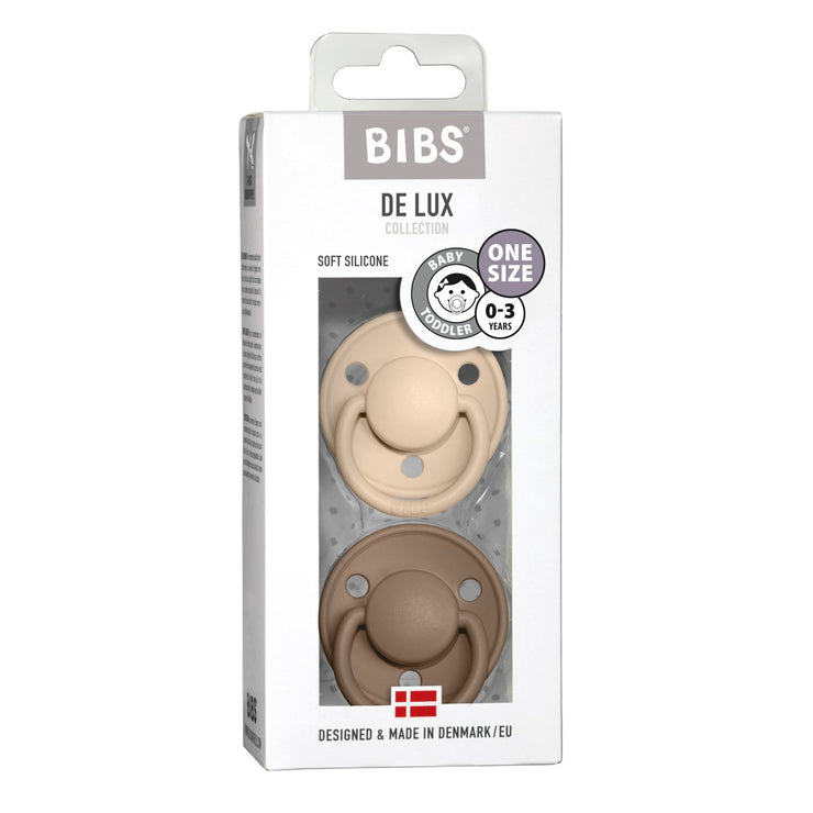 BIBS Soothers/Dummies - De Lux | Silicone Vanilla | Dark Oak Soother BIbs 