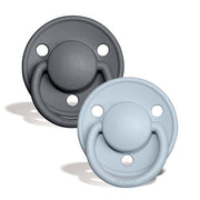 BIBS Soothers/Dummies - De Lux | Silicone - Iron | Baby Blue - 2 PK Soother BIbs 