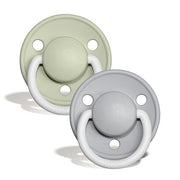BIBS Soothers/Dummies - De Lux | Silicone "Night Glow" - Sage | Cloud - 2 PK Soother BIbs 