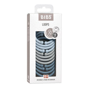 BIBS Loops - Baby Blue | Cloud | Petrol - 12 pack Soother BIbs 