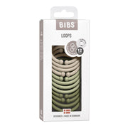 BIBS Loops - Vanilla | Sage | Olive - 12 pack Soother BIbs 