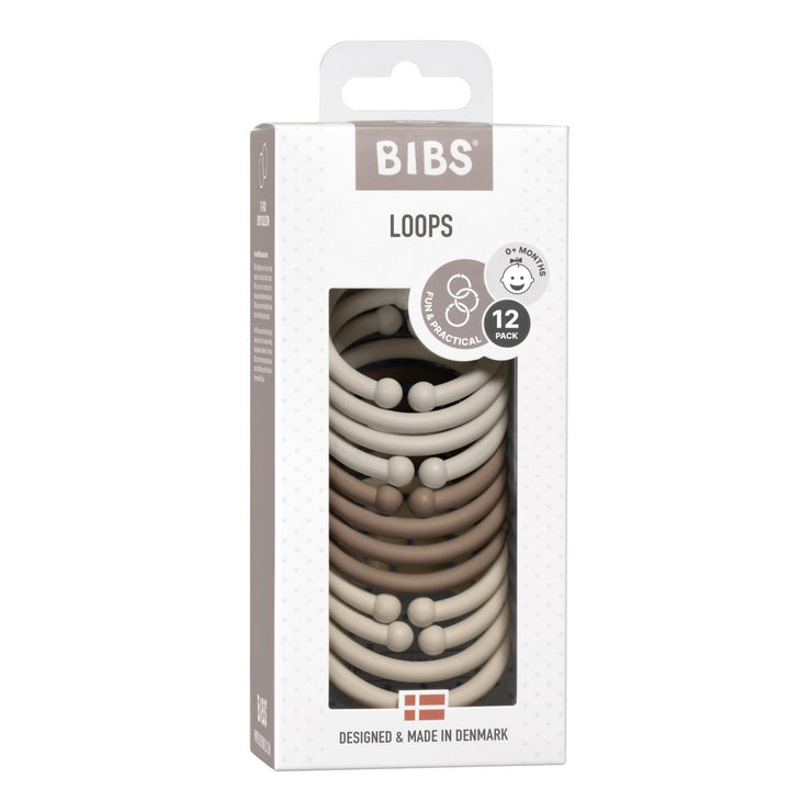 BIBS Loops - Sand | Dark Oak | Vanilla - 12 pack Soother BIbs 