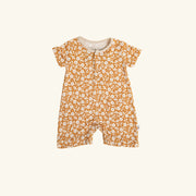 Romper Pocket - Short Sleeve- Honey Daisy Romper Halo & Horns 