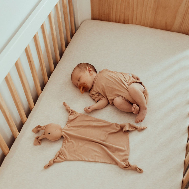 Cot Sheet - Bamboo Fitted - Oat Cot Sheet Halo & Horns 