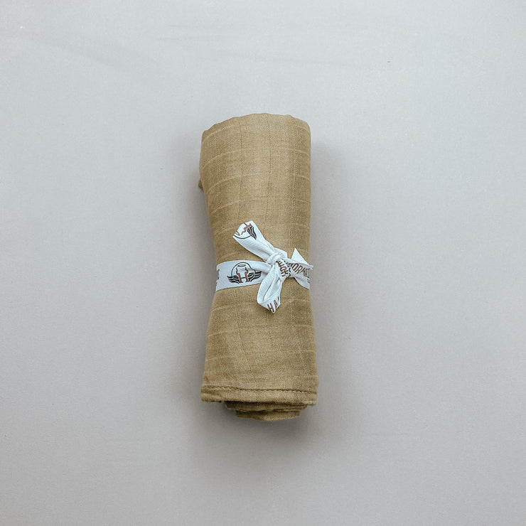 Warehouse Store Baby Swaddle/Wrap - Organic Bamboo Muslin - Mustard Baby Wrap Halo & Horns 