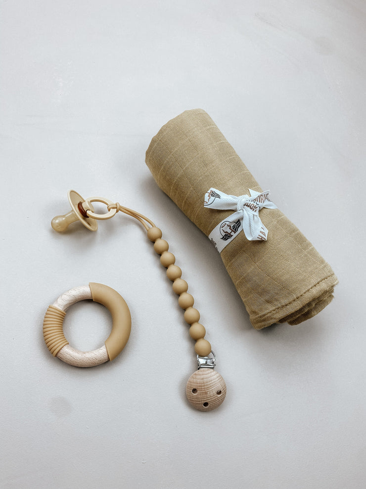 Warehouse Store Baby Swaddle/Wrap - Organic Bamboo Muslin - Mustard Baby Wrap Halo & Horns 