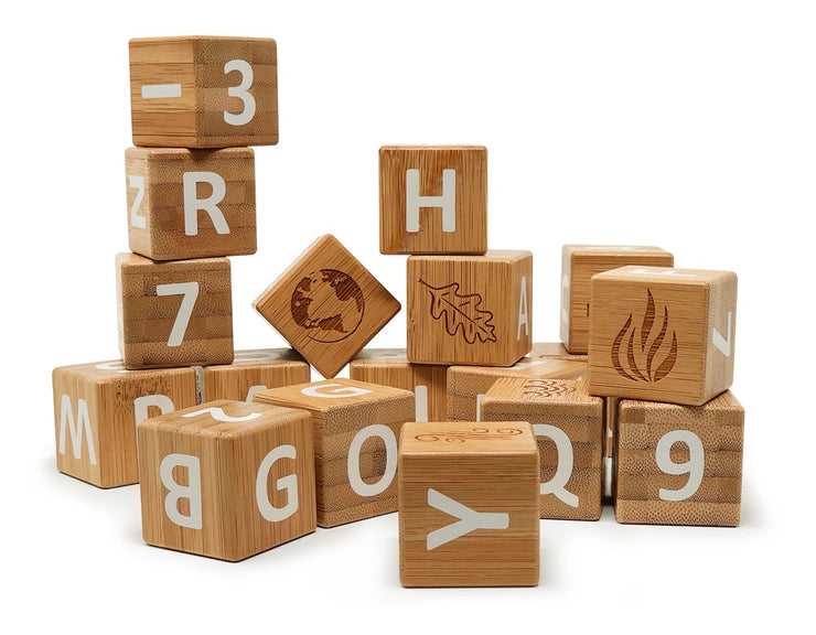 ECO Store - Kinderfeet - Bamboo ABC Blocks - Wooden Halo & Horns 