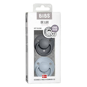 BIBS Soothers/Dummies - De Lux | Silicone - Iron | Baby Blue - 2 PK Soother BIbs 