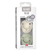 BIBS Soothers/Dummies - De Lux | Silicone - Ivory | Sage - 2 PK Soother BIbs 