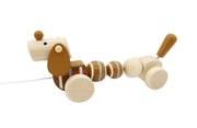 Wooden Pull Along Sausage DOG - Calm & Breezy Brand Timber Toy Calm & Breezy 